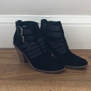 Dolce Vita Strappy Buckle Black Booties